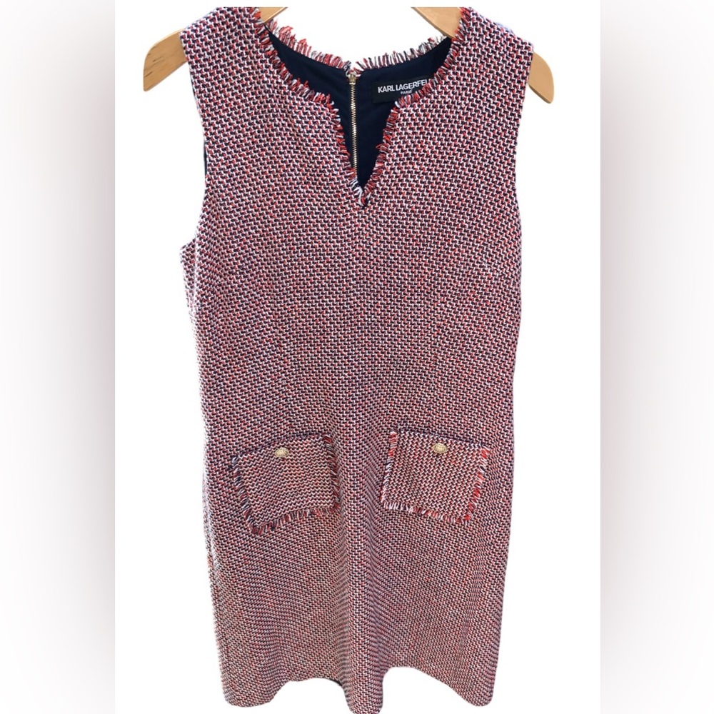 Karl Lagerfeld Tweed Shift Dress Size 10 NWT
